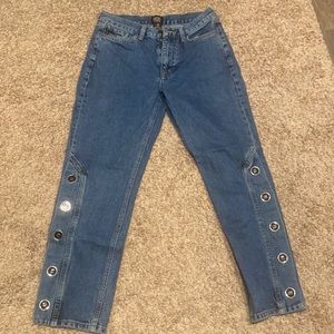 Denim jeans with black buttons from urban outfitters